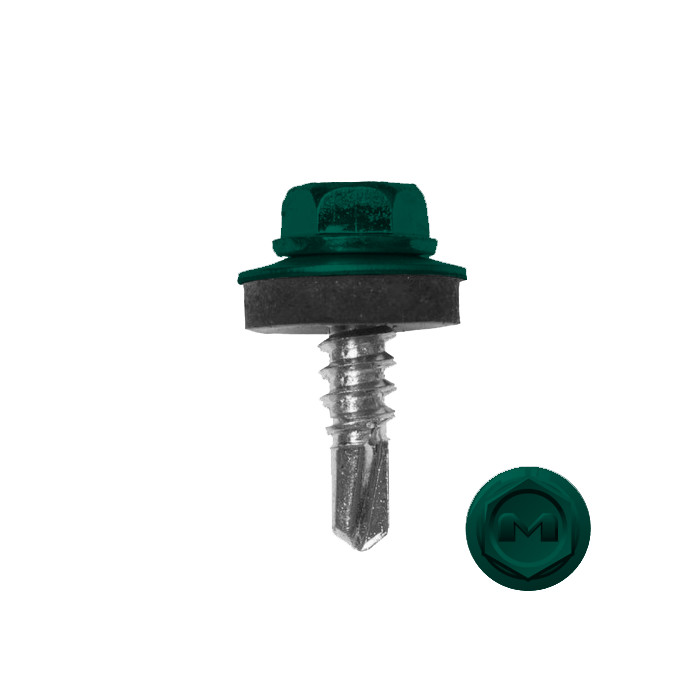 Саморез по металлу Daxmer 5,5х19 (250шт) сверло №3 RAL 6026